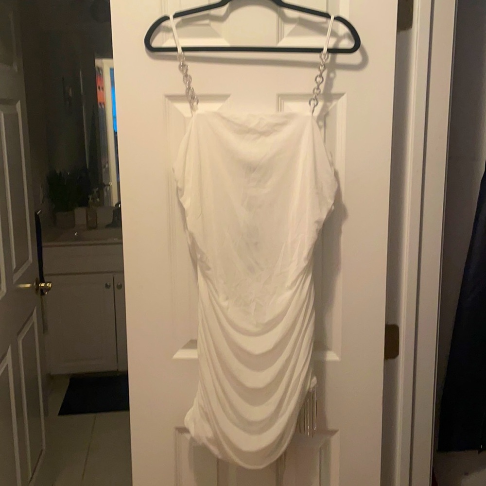 Fashion Nova Amber Mesh Mini Dress White 2x New With Tags
